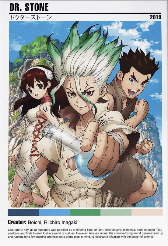 Dr. Stone Anime Canvas Wall Art Poster | Retro Graffiti Fan Gift