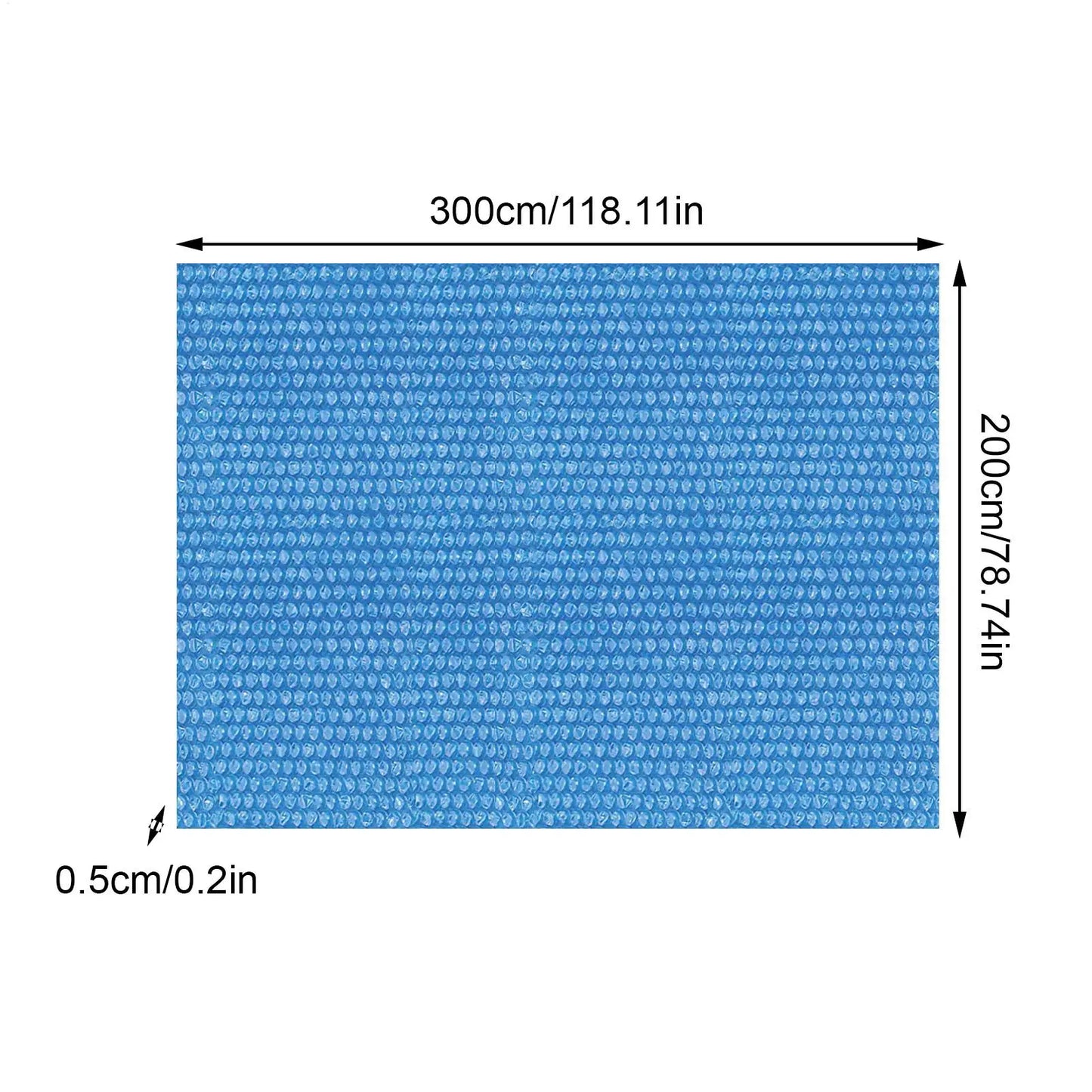 Solar Pool Cover – PE Bubble Film Heat Insulation, 3 Sizes