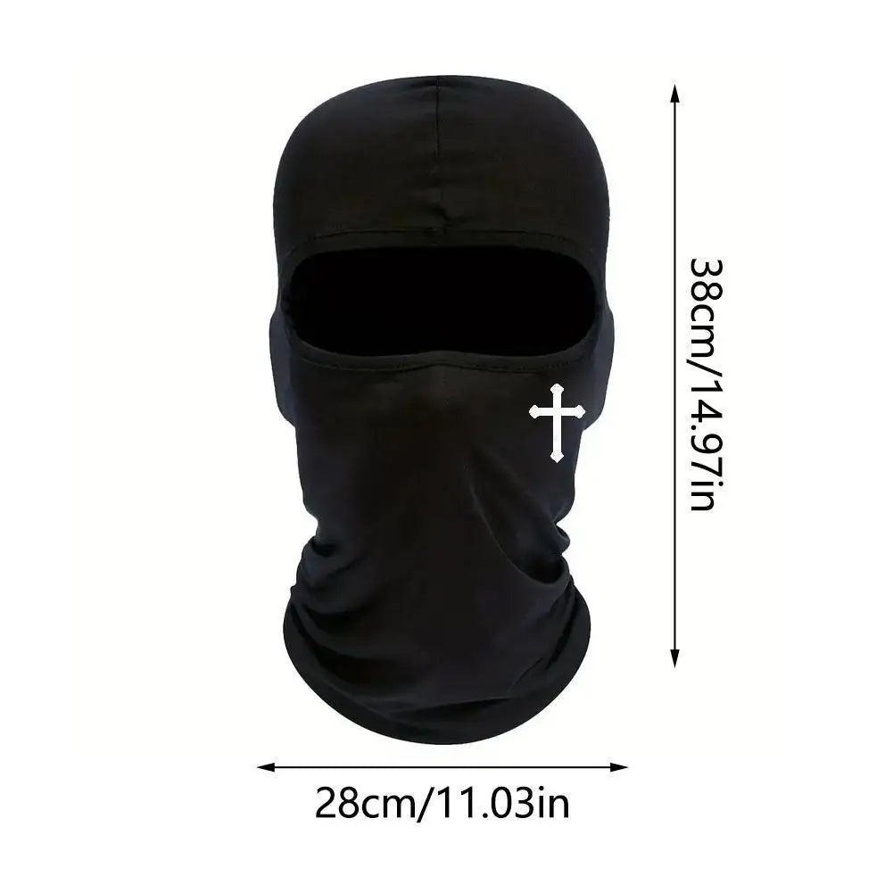 Christian Cross Balaclava Full Face Mask | Breathable Ski Mask Balaclava Face Mask Peaceful Pleasures Health and Wellness