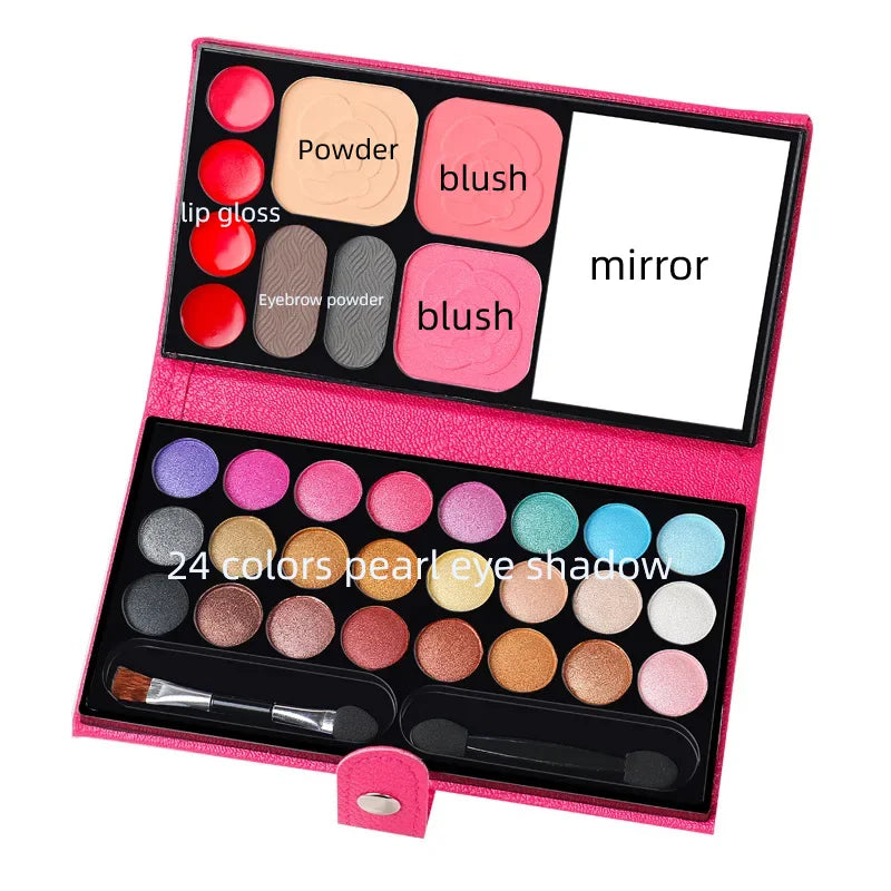 33-Color Eyeshadow Blush Makeup Kit with Mirror | Beginner Set