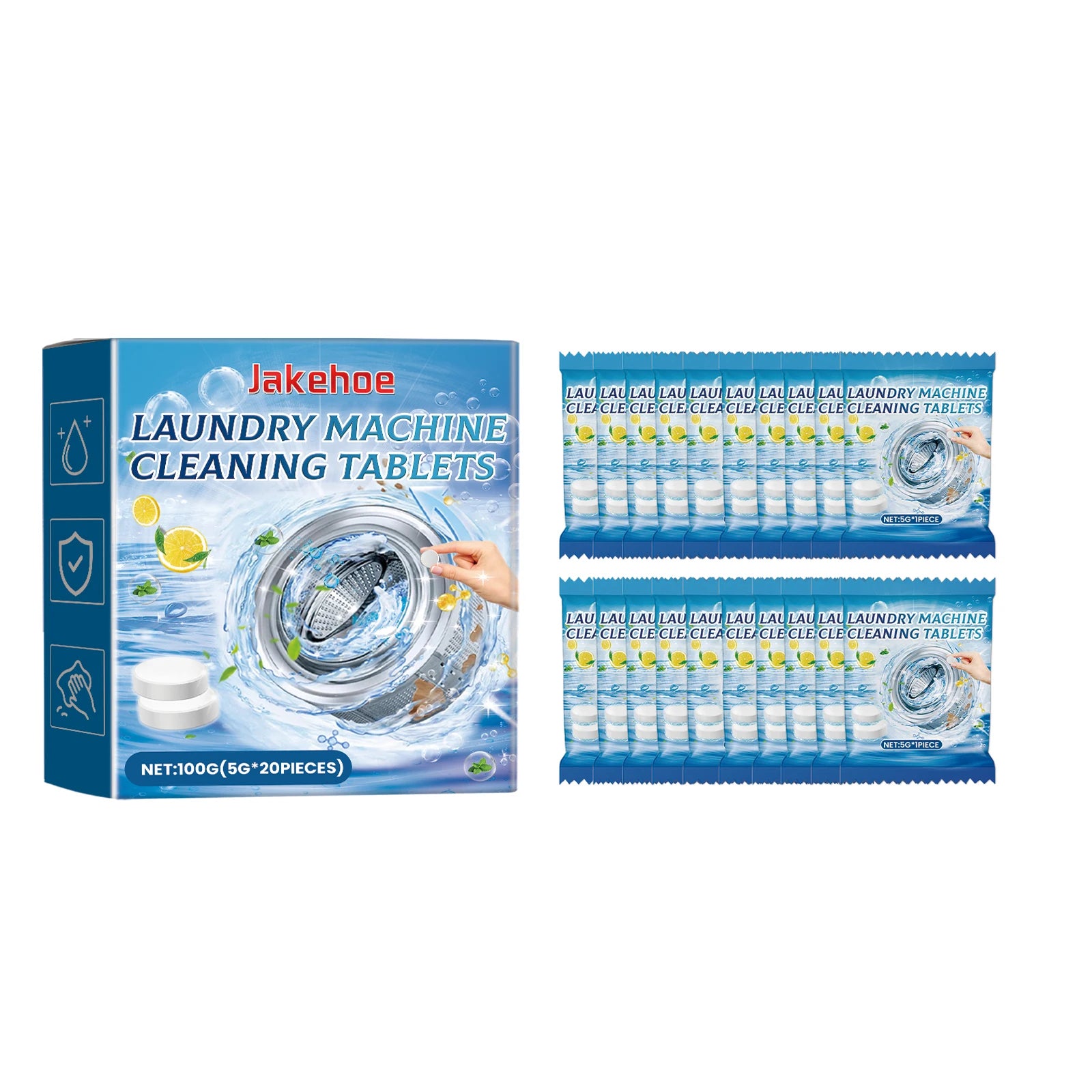 Washing Machine Cleaning Tablets Drum Laundry Sink Remove Dirt Eliminate Odors Reduce Bacterial Growth Washing Machine Cleaner Peaceful Pleasures Health and Wellness 20pcs Boxed