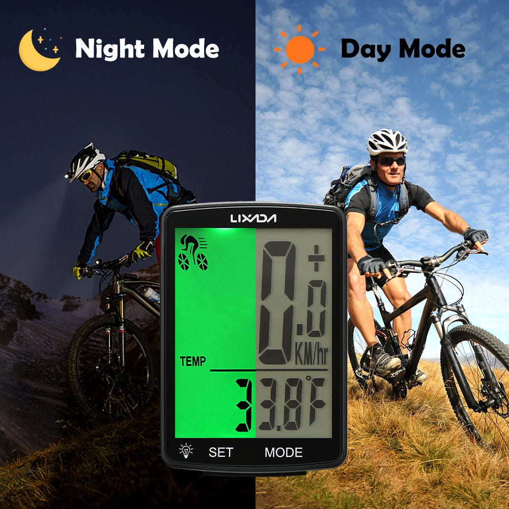 LIXADA IPX6 Waterproof Cycle Measurable Temperature Stopwatch