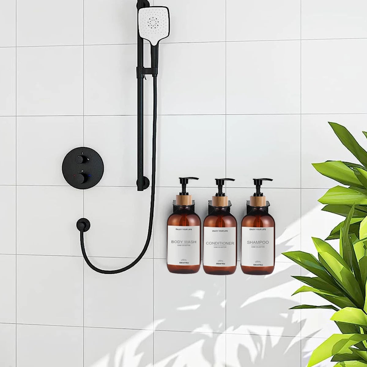 500ml Shampoo and Conditioner Bottles Dispenser 3 Pack Soap Shampoo Dispenser Bottles with Pump Conditioner Shower Container Peaceful Pleasures Health and Wellness