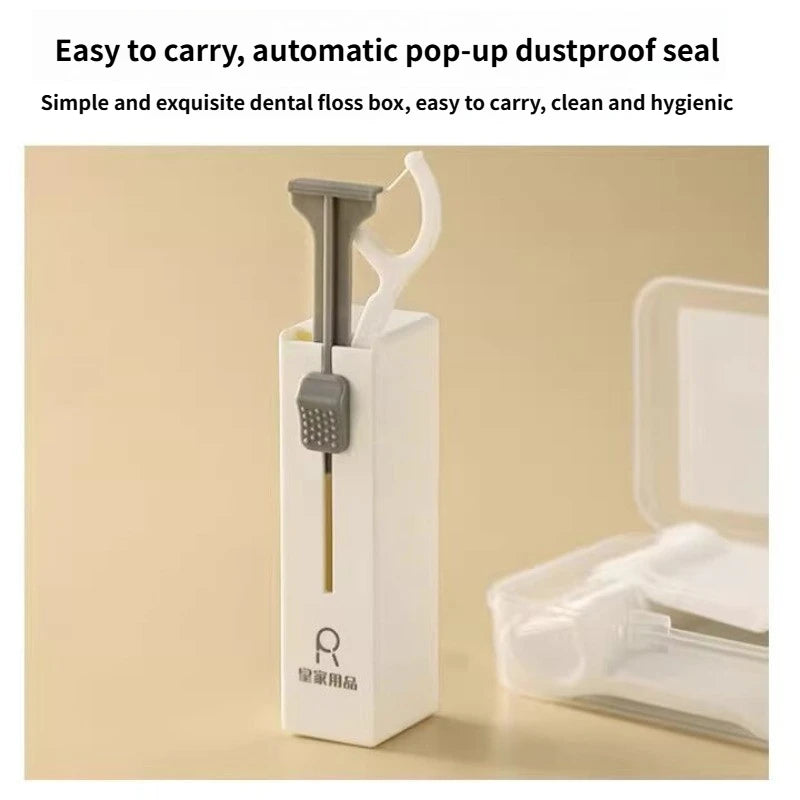 Portable Plastic Teeth Flosser Automatic Dental Floss Storage Box Floss Pick Dispenser Tooth Cleaning for Traveling Camping Peaceful Pleasures Health and Wellness