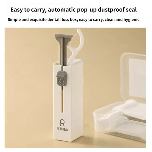 Portable Plastic Teeth Flosser Automatic Dental Floss Storage Box Floss Pick Dispenser Tooth Cleaning for Traveling Camping Peaceful Pleasures Health and Wellness