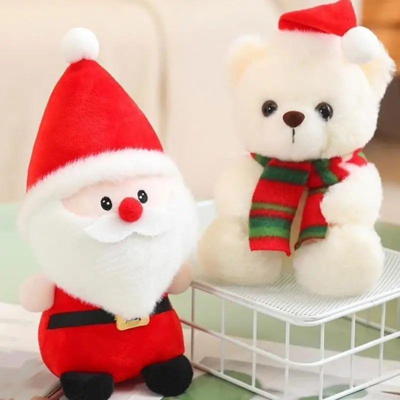 Christmas Plush Bear Toy – Embroidered, 20cm | Holiday Gift