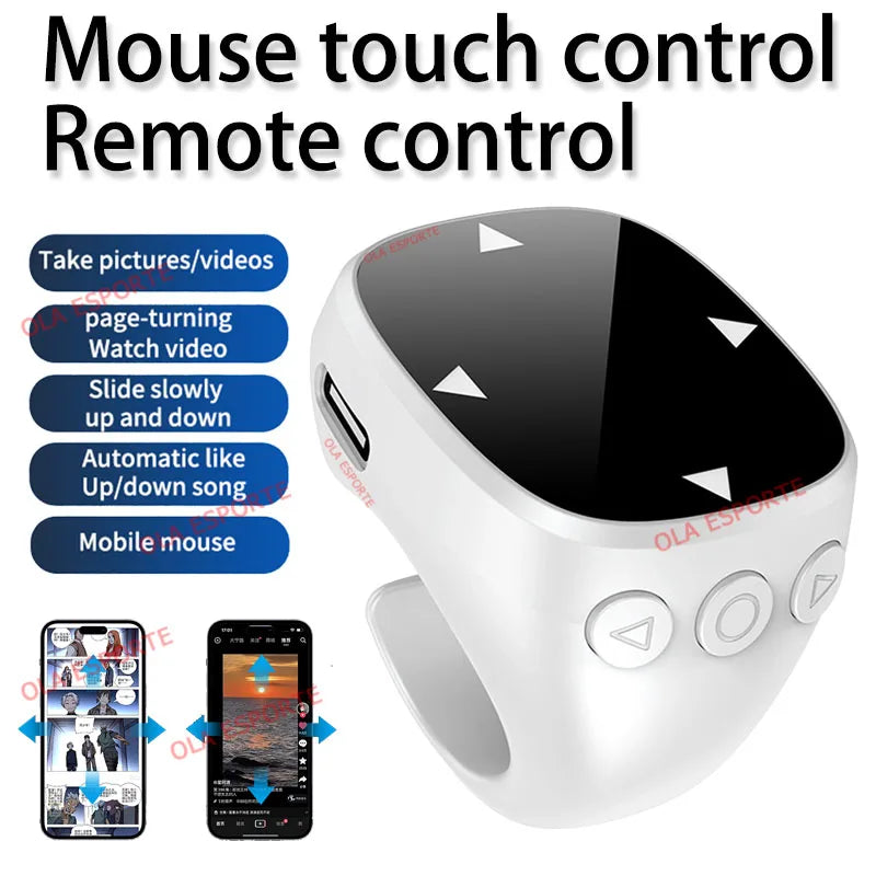 Bluetooth Scrolling Ring Remote – Page Turner & Selfie Shutter