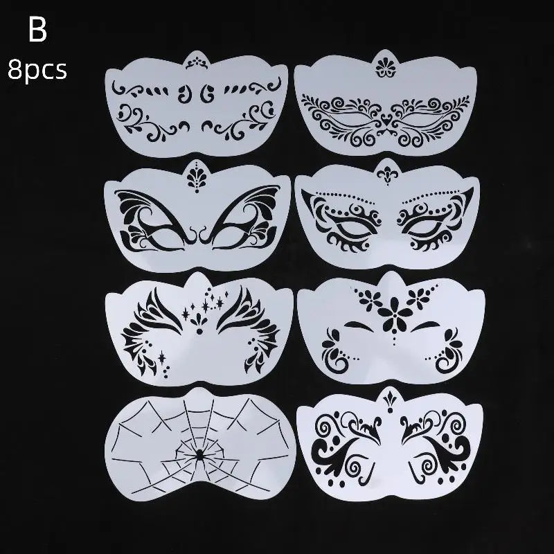 Reusable Face & Body Paint Stencils – Party Makeup Templates