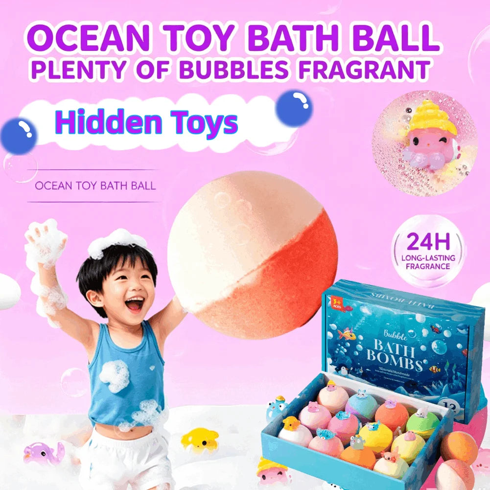 12-Piece Luxury Bath Bomb Set | Flowers, Essential Oils & Toys