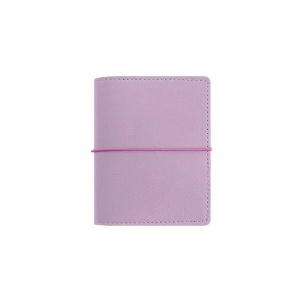 Simple M5 Loose Leaf Notebook PU Leather 50 Sheets Mini Pocket Notebook Planner Schedule DIY Binder Notebook School Peaceful Pleasures Health and Wellness Purple