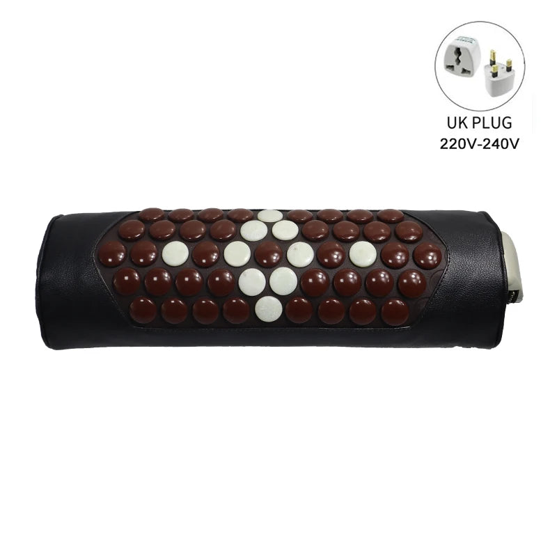 Jade Tourmaline Hot Stone Neck Massage Pillow | Heat Therapy
