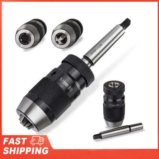 B16 1- Steel Self Tighten Keyless Drill Chuck MT2-B16 Arbor Lathe MK2 Peaceful Pleasures Health and Wellness
