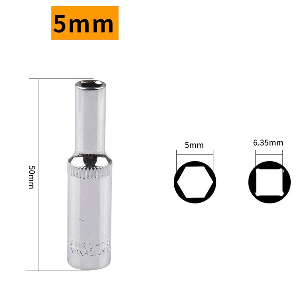 4- Deep Socket Adapter 1 Hex Wrench Heads Ratchet Sleeve Nozzles Nut