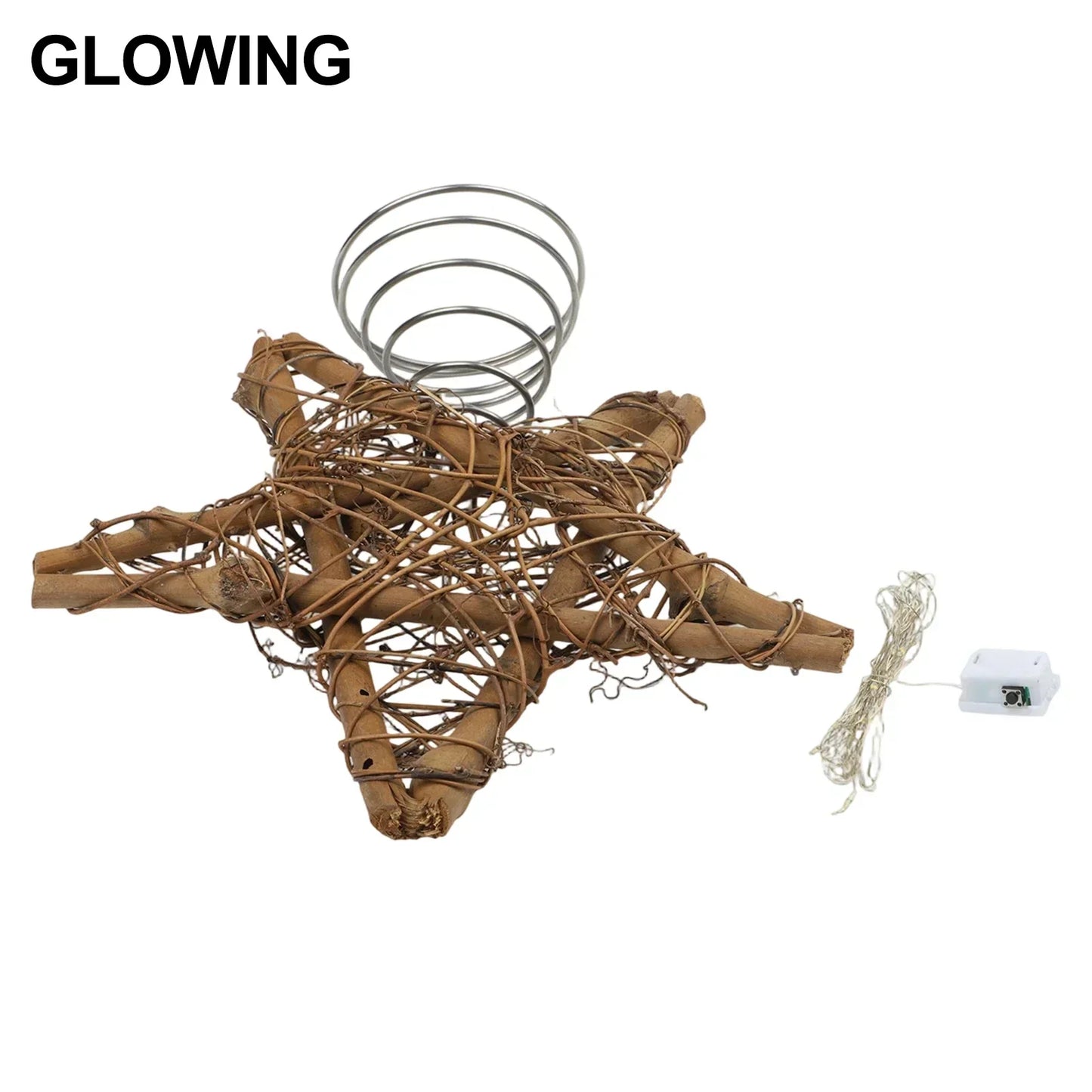 Spiral Star Christmas Tree Topper Ornament – Wood & Wire 11.5"