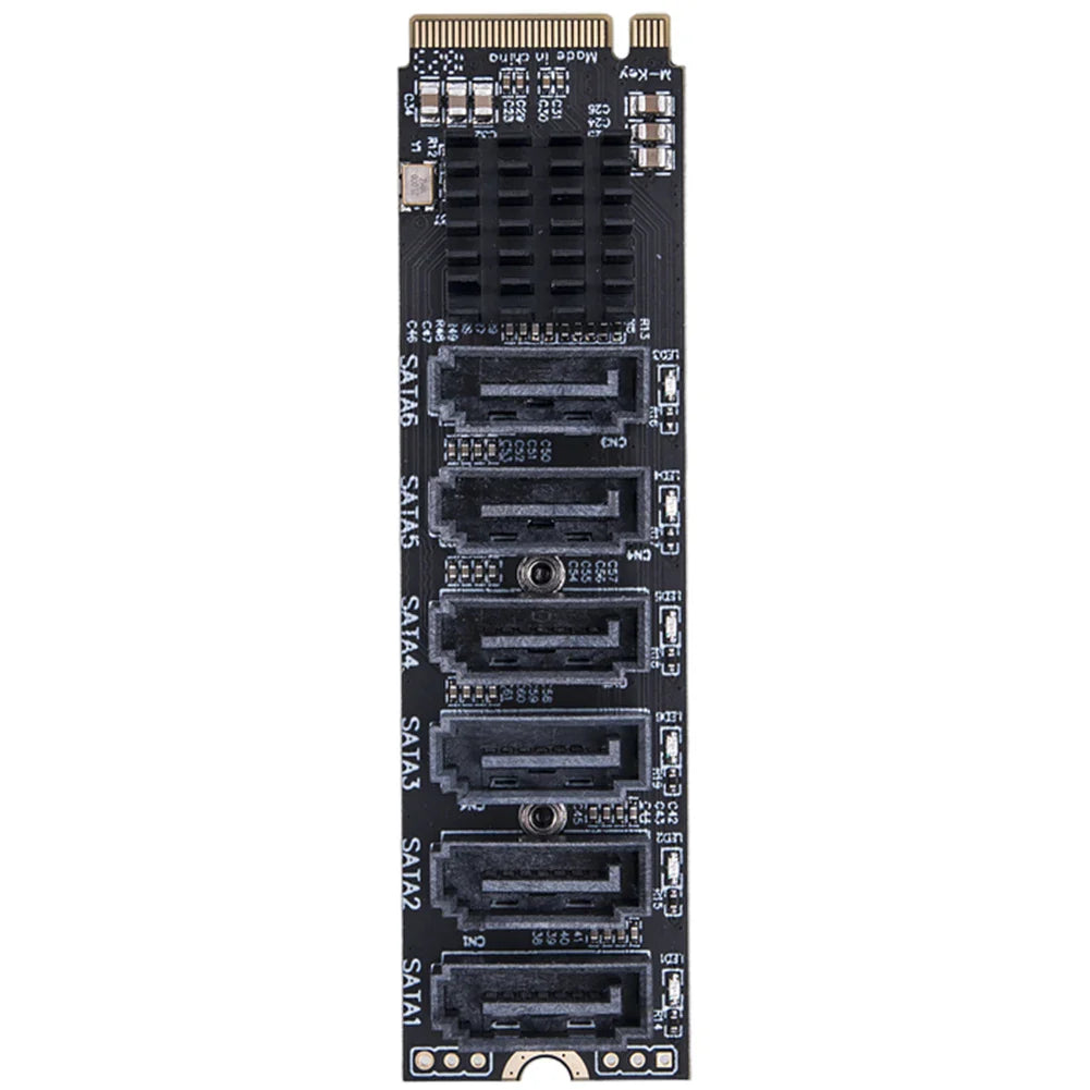 M.2 M-Key to SATA 3.0 Riser Card – 5/6 Port PCIe Adapter