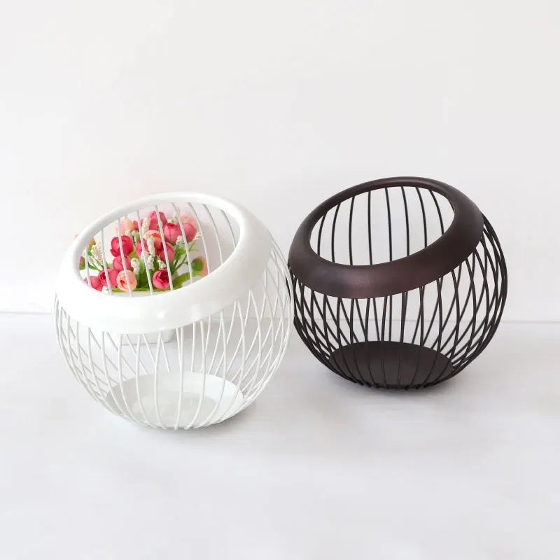 Coffee Pod Metal Holder Large Capacity Ball Shaped Holder Storage Basket Fruit Plate Drain Basket Home Kitchen Storage Basket Peaceful Pleasures Health and Wellness