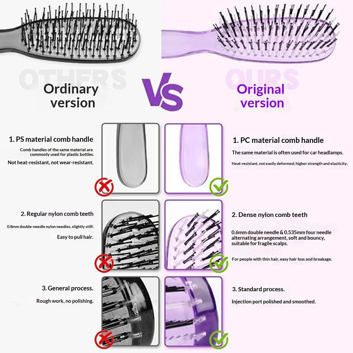 Scalp Massager Shampoo Brush | Detangling Hair Comb 3 Colors