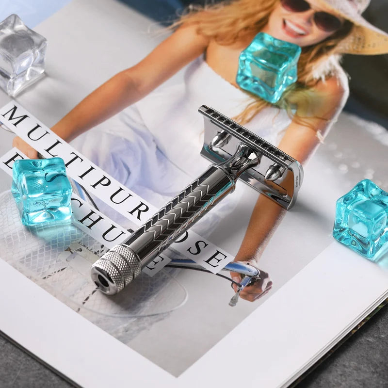 Yaqi CASTOR Stainless Steel Safety Razor 0.45mm Blade Gap 79MM Length And 13MM Dameter Handle For The Ideal Choice Shaving Peaceful Pleasures Health and Wellness