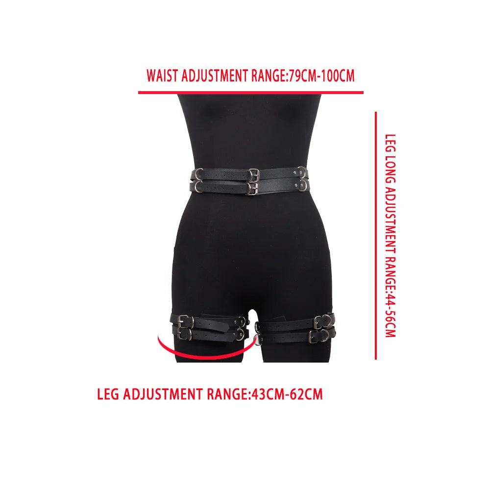 Sexy Garter Leather Harness Women Gothic Lingerie BDSM Bondage Belt