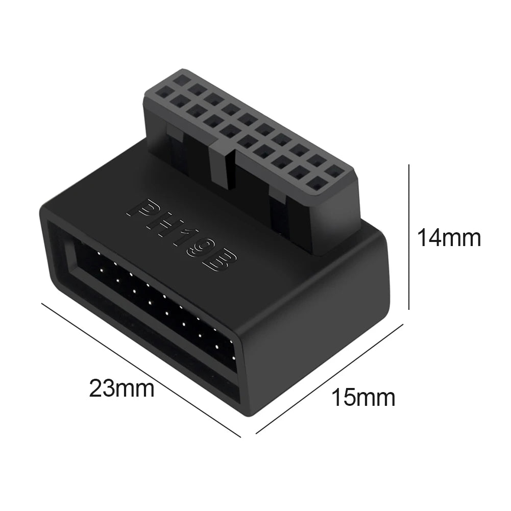USB 3.0 19P 20P 90 Degree Computer Motherboard Header Adapter Plug-in Converter PC Desktop High Speed Mainboard Connector Plugs Peaceful Pleasures Health and Wellness