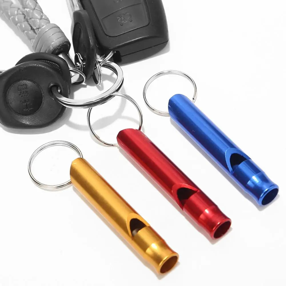 Outdoor Aluminum Alloy Small Whistle Portable Keychain Referee Whistle High Decibel Emergency Fire Training Survival Whistle Peaceful Pleasures Health and Wellness