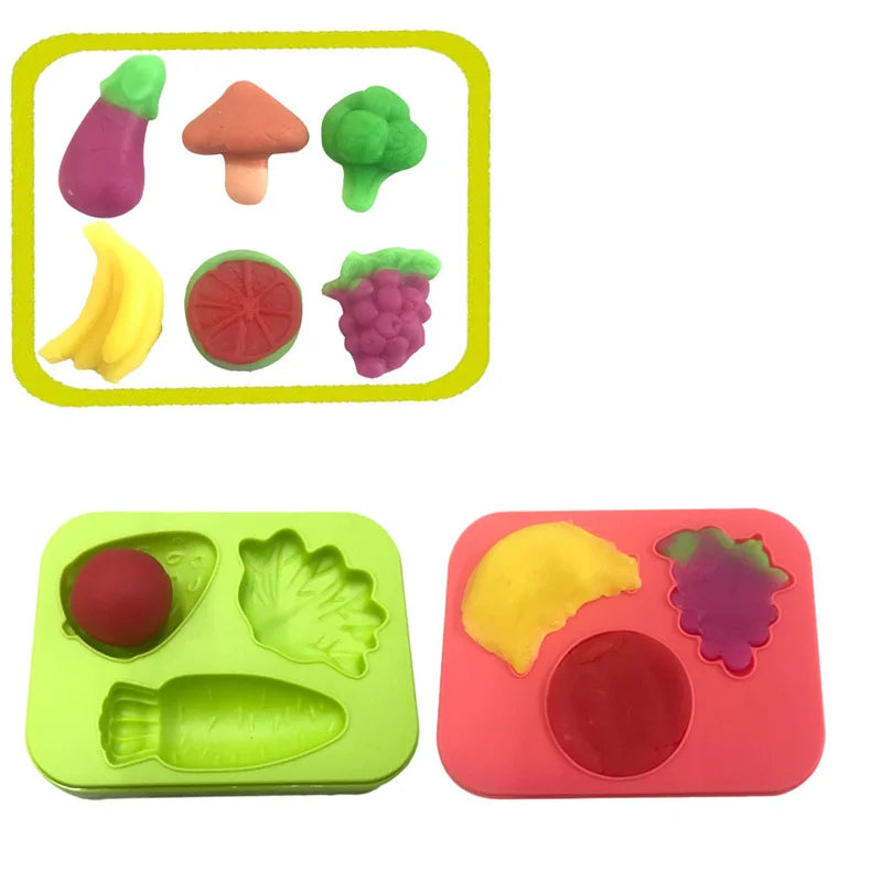 Food Play Dough Molds Kids Plastics Fruit Vegetable Dumpling Noodle