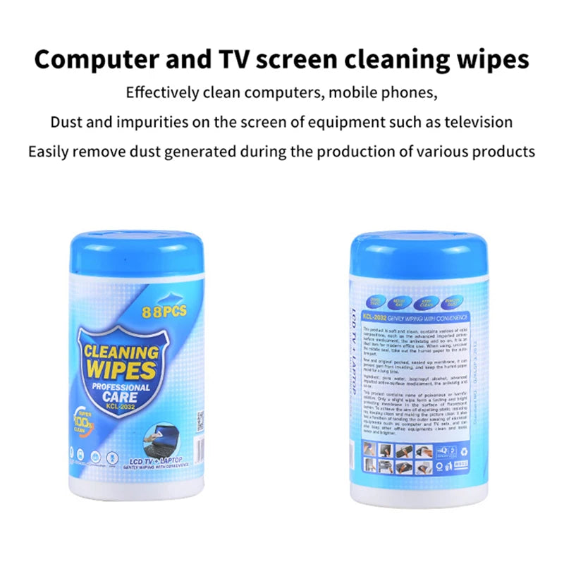 88-Pack Anti-Static Screen Wipes for Laptop, LCD & Phone