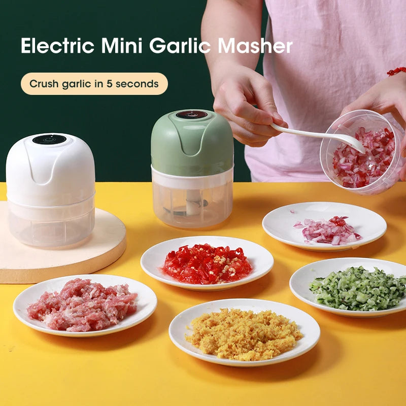 Electric Food Chopper Multifunctional Vegetable Meat Grinder Garlic Masher USB Portable Mini Blender for Kitchen Gadgets Peaceful Pleasures Health and Wellness