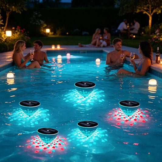 Floating Pool Lights LED Multi-Mode Waterproof Dynamic Solar Lights For Pool For Indoor Home Bathtub Hot Tub Swimming Ground Peaceful Pleasures Health and Wellness