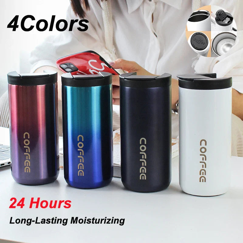 Stainless Steel Vacuum Thermos Travel Mug – Leakproof, 24Hr