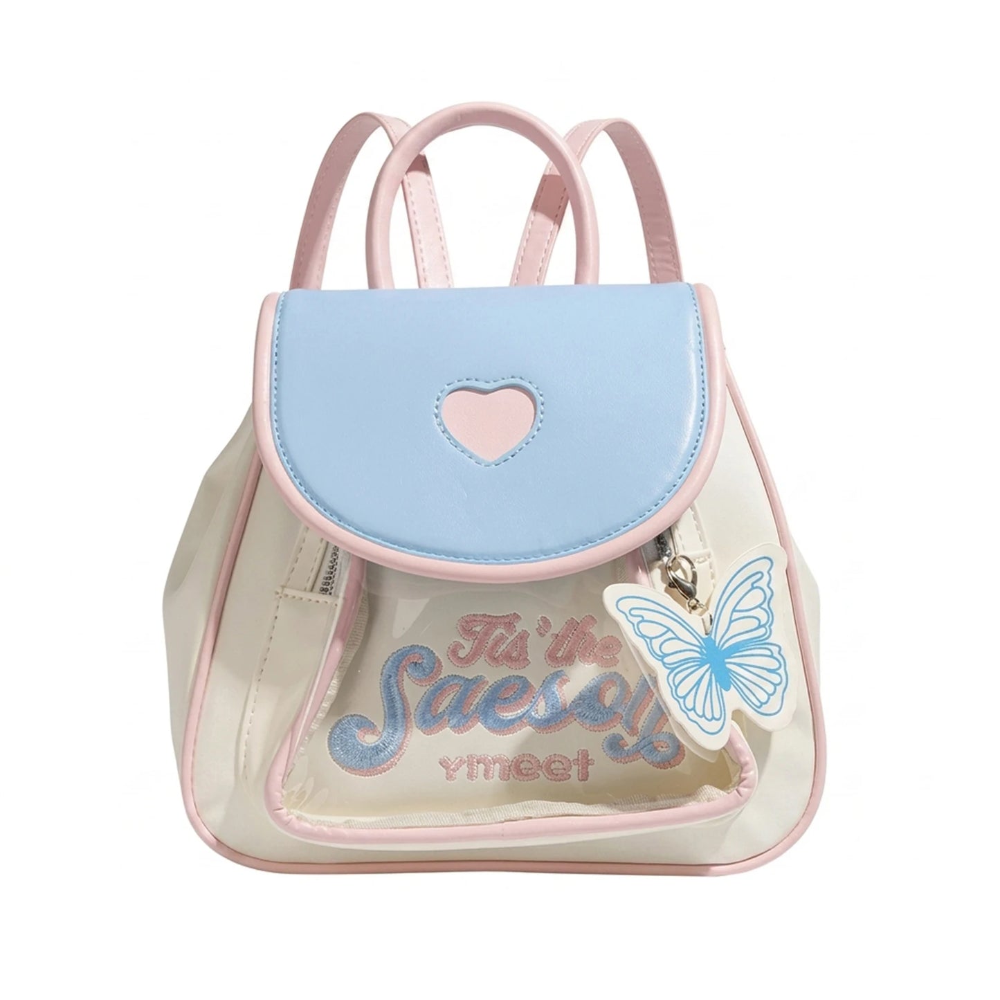 Dopamine Color Backpack for Girls Modular Design School Commute Travel Bag with Transparent Layer Peaceful Pleasures Health and Wellness