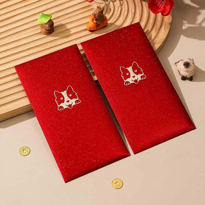 6-Pack Hot Stamping Lucky Money Red Envelopes – Birthday & Wedding