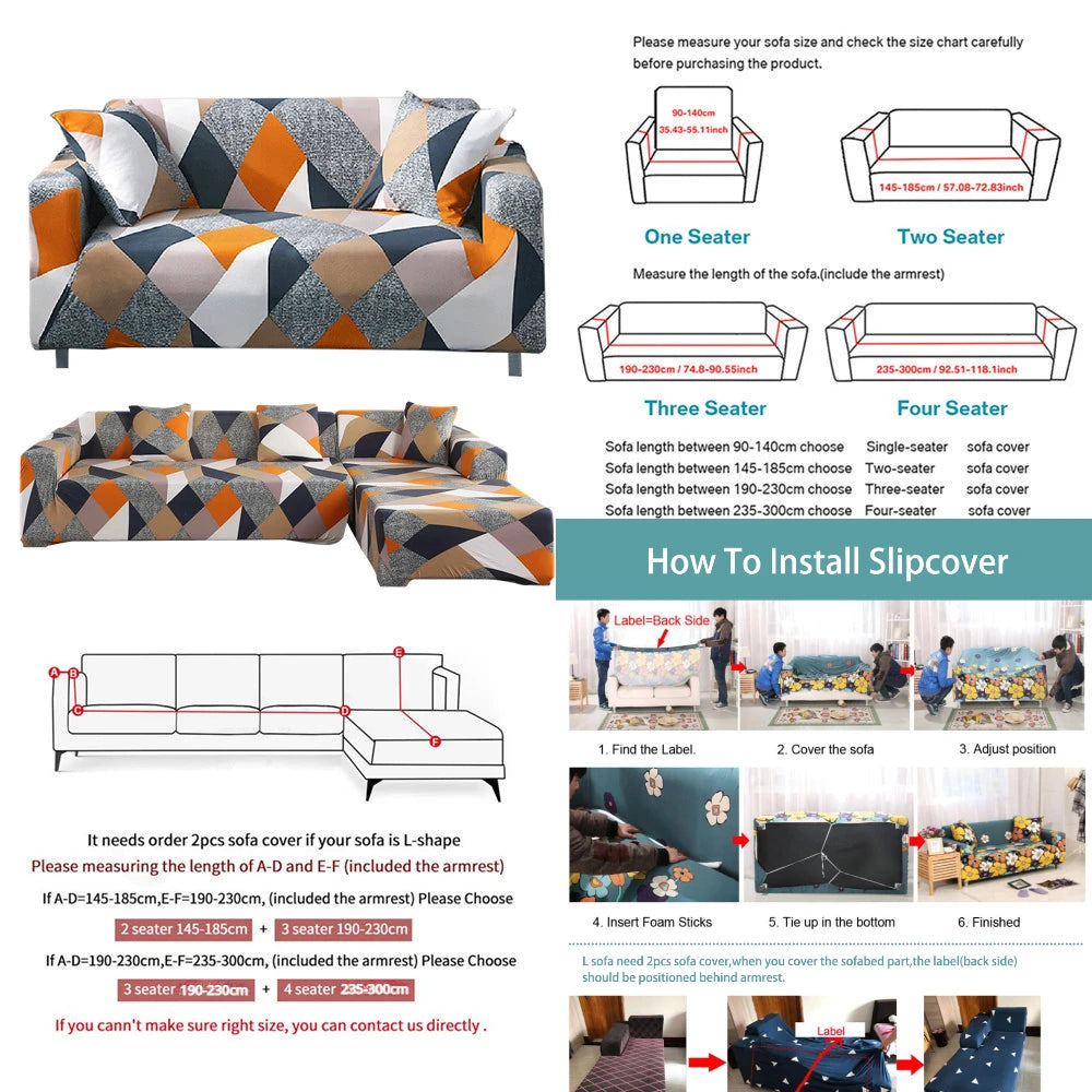 Stretch Sofa Cover Universal Printed Sofa Slipcover Loveseat Couch Cover Polyester Furniture Protector Cover with 1Pc Pillowcase Peaceful Pleasures Health and Wellness