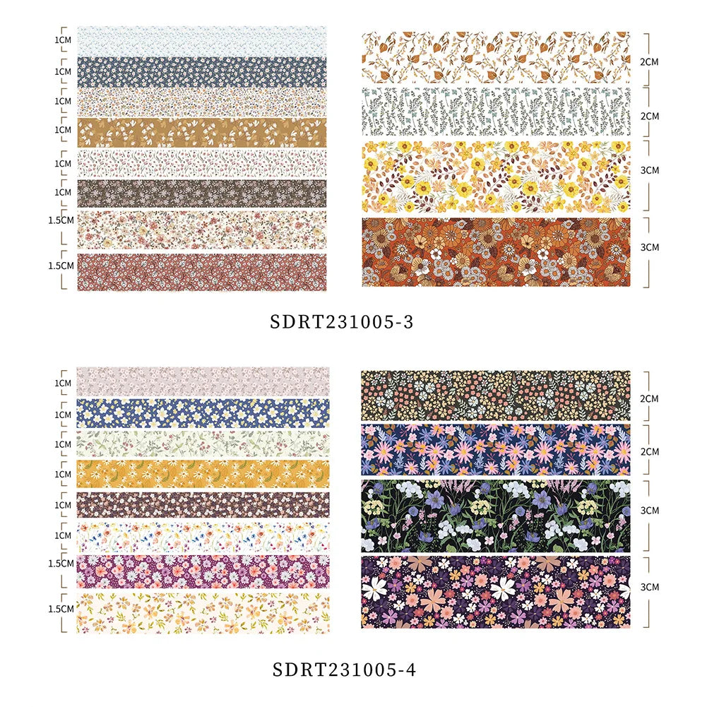 12 Rolls Washi Floral Plant Tape Set DIY Colored Decorative Masking Tape Notebook Journaling Craft Present Wrapping Stickers Peaceful Pleasures Health and Wellness