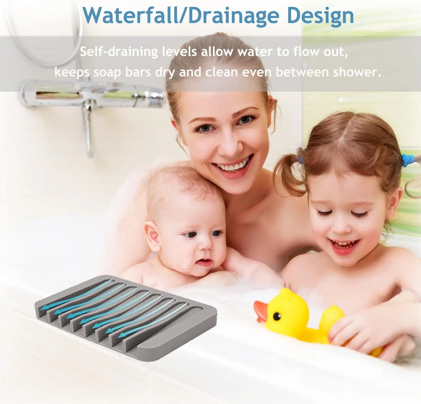 Home Silicone Drain Soap Box Kitchen Bathroom Anti-slip Sink Tray Creative Washing Table Soap Tray Free Punch Drain Rack Peaceful Pleasures Health and Wellness