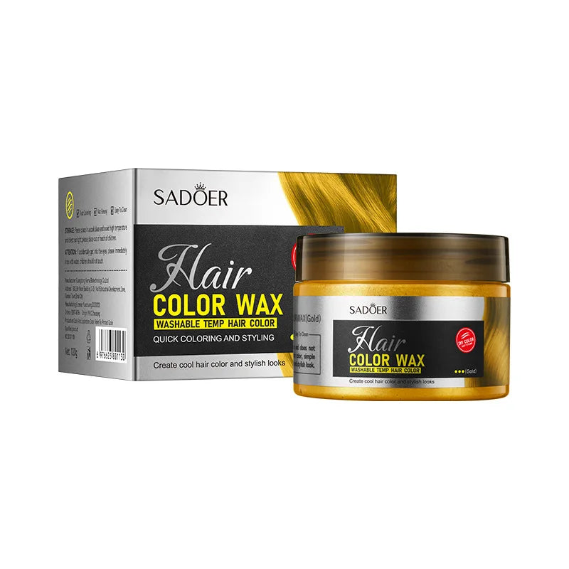 SADOER Hair Colour Wax Easy To Wash DIY Hairs Dyed Mud Long Lasting Dye for Eyebrow Beards Coloring Temporary Hair Cream Peaceful Pleasures Health and Wellness