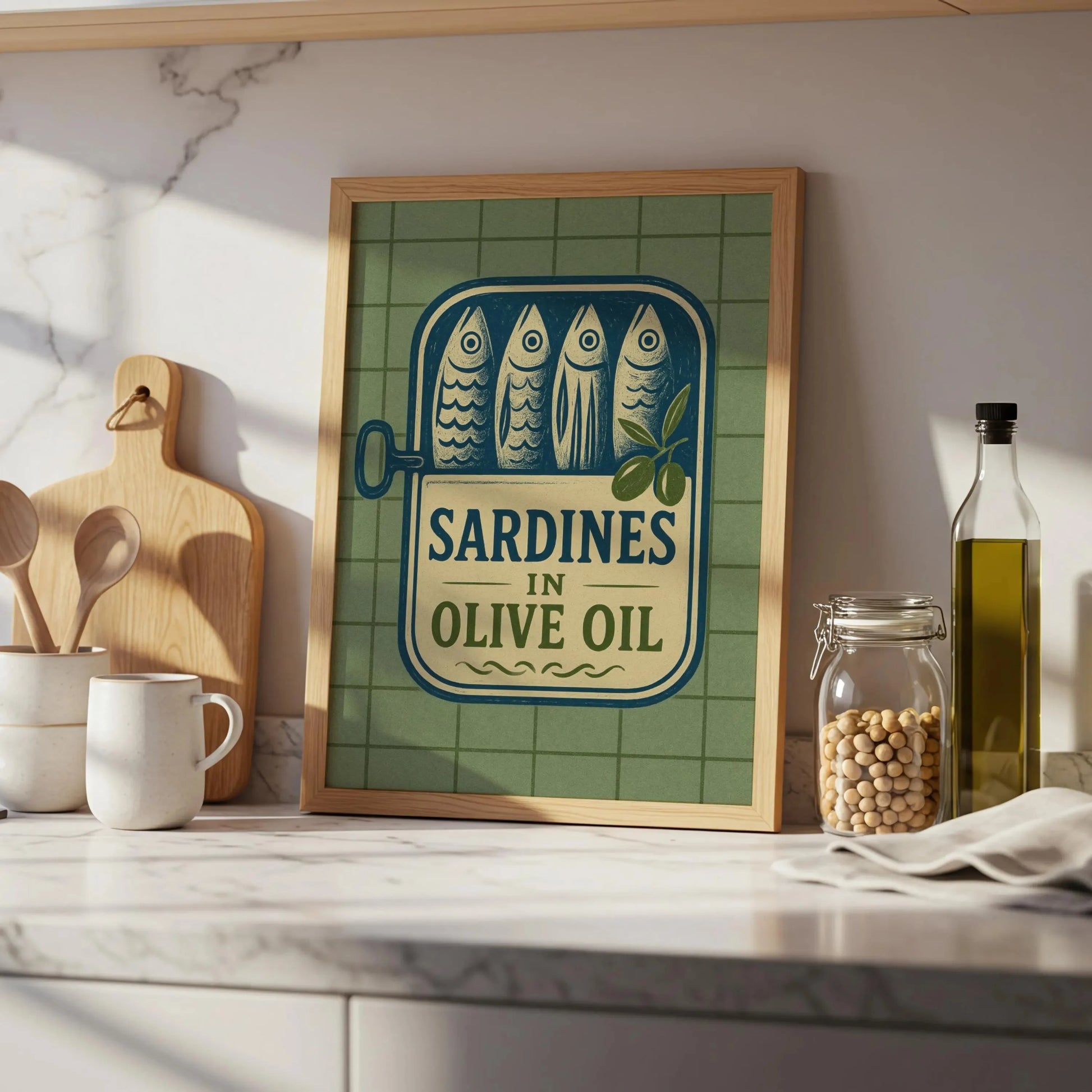 Pink Canned Sardines Canvas Print Sardine Fisherman Aesthetic Wall Art Poster for Modern Living Room Kitchen Home Decor Gifts Peaceful Pleasures Health and Wellness