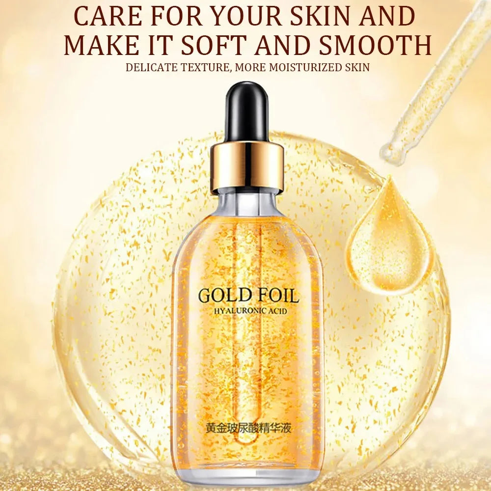24K Gold Hyaluronic Acid Serum for Face Anti-wrinkle Anti-aging Brightening Moisturizing skincare Facial Serum Essence Face Care Peaceful Pleasures Health and Wellness