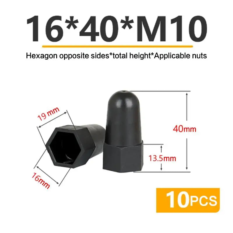 New 10PCS Lengthen Nut Cap Hexagonal Nut M6 M8 M10 M12PE Plastic Nut Protection Caps Hex Screw Protective Sleeve Peaceful Pleasures Health and Wellness A3