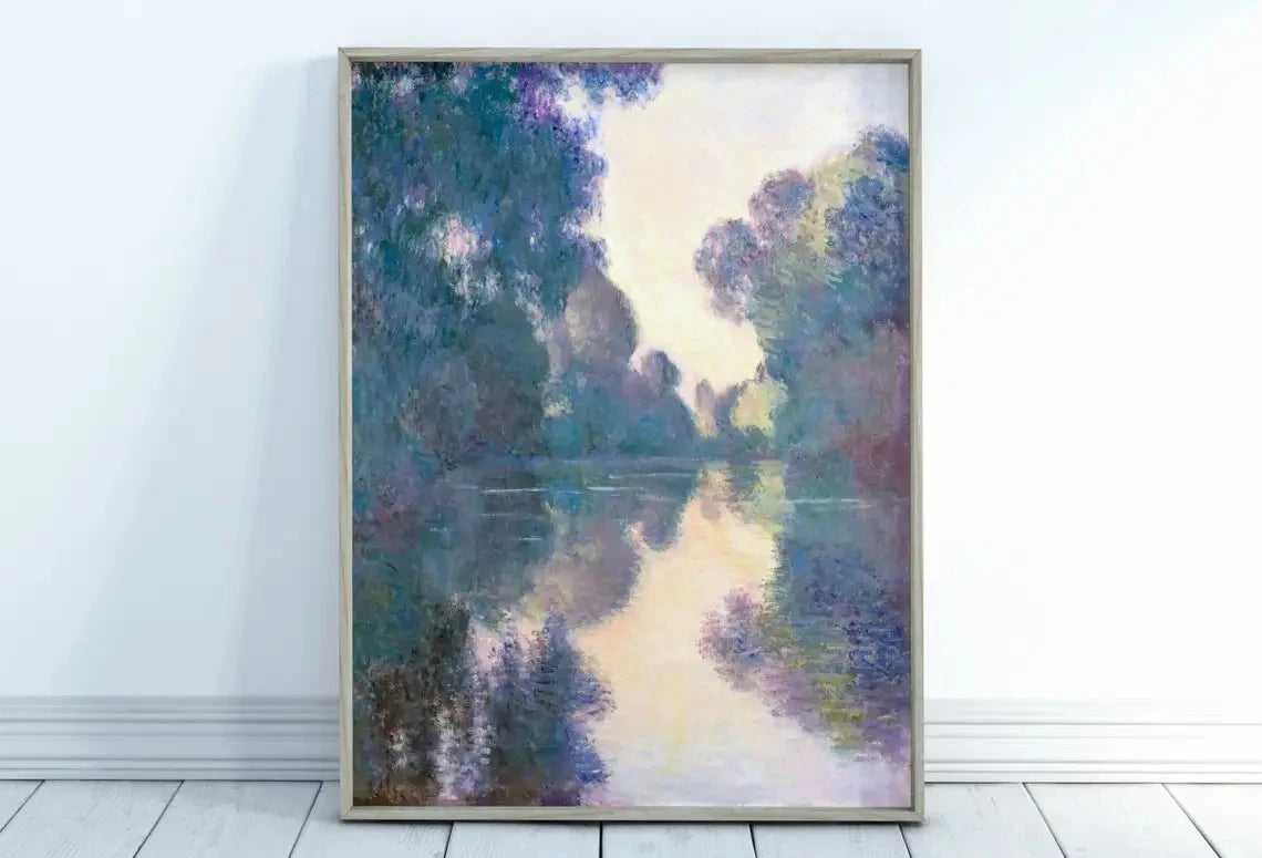 Monet Abstract Landscape Canvas Wall Art | Nordic Poster Print