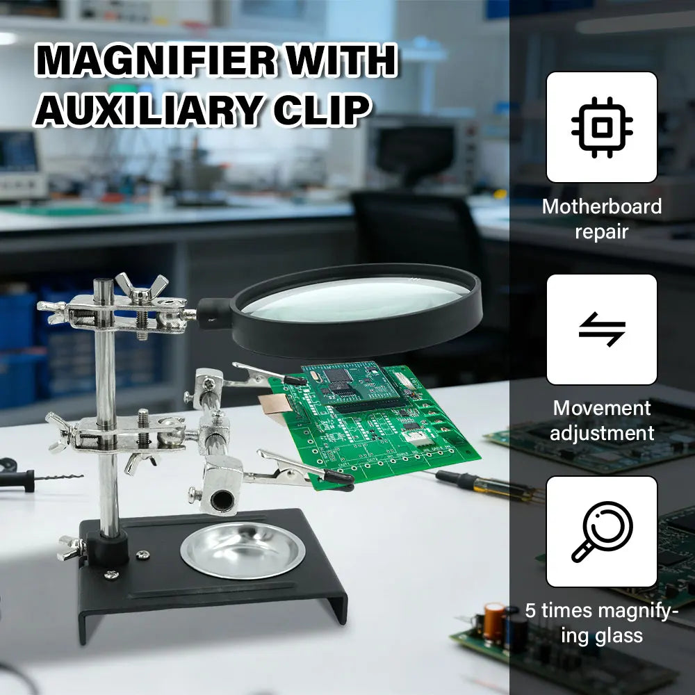 NEW Table Soldering Helping Hands with Alligator Clip Magnifier for PCB Board Weld Repair Soldering Station Third Hand Tools Peaceful Pleasures Health and Wellness