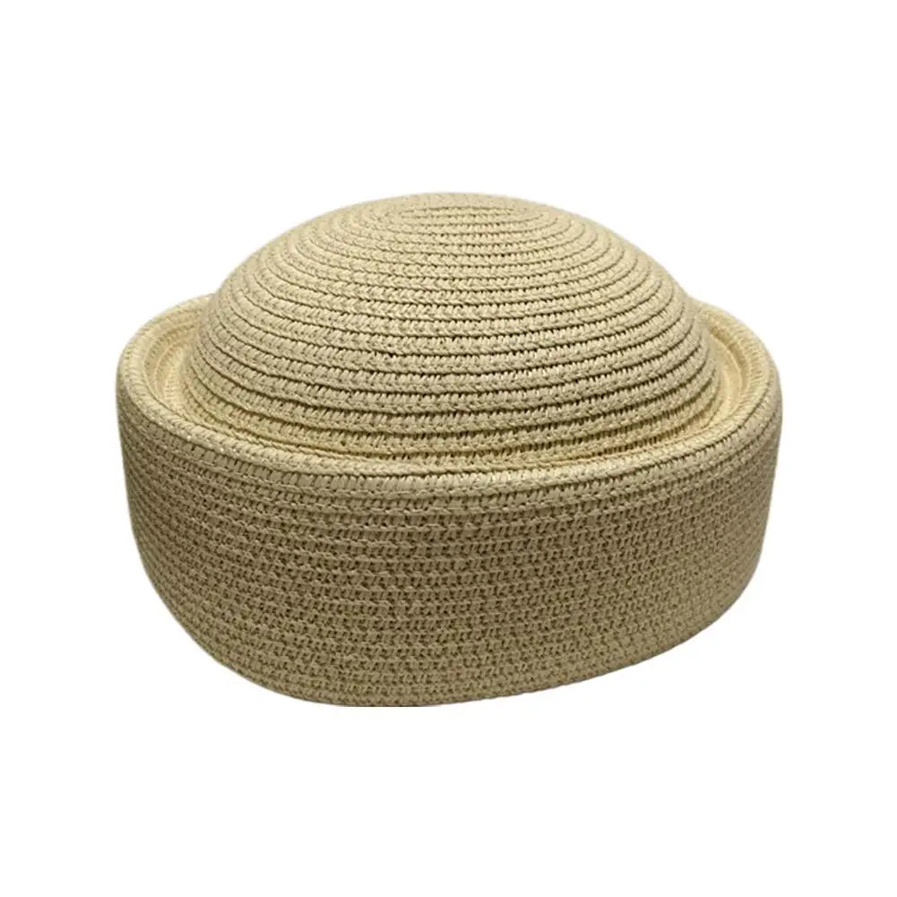 Women's French Retro Straw Sun Hat – Breathable Beach Beret
