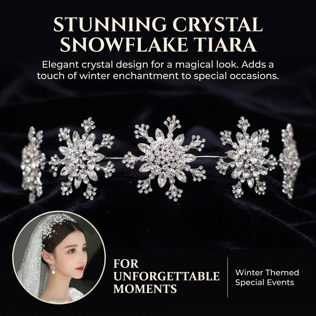 Bridal Rhinestone Hairband Korean Style Snowflake Hair Accessory for Wedding Updo Peaceful Pleasures Health and Wellness