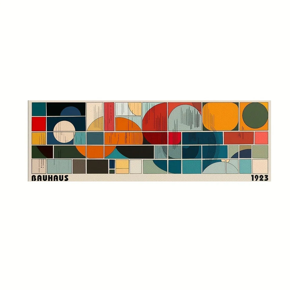 Bauhaus 1923 Art Deco Panoramic Canvas Wall Art | Space Print Canvas Wall Art Print Peaceful Pleasures Health and Wellness ZLH901 50x150cm No Frame