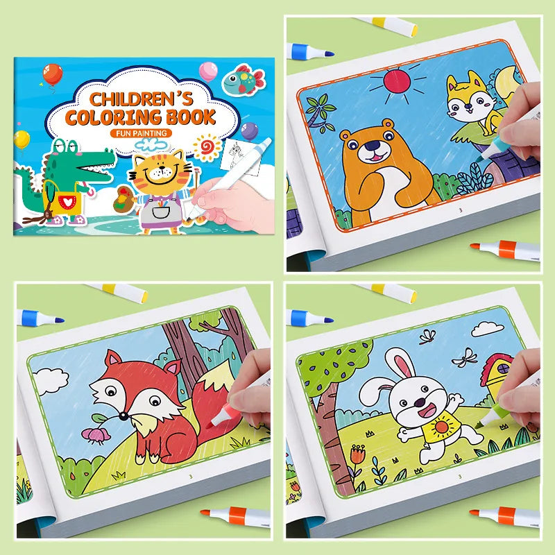 Children's Coloring Book Graffiti Cartoon Animal Drawing Fun Suitable