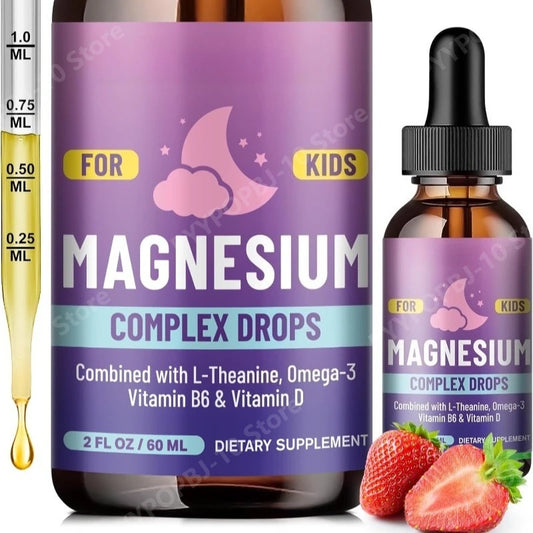 Kids Magnesium Glycinate Liquid Drops | Sleep & Calm, 2 fl oz Kids Liquid Supplement Peaceful Pleasures Health and Wellness