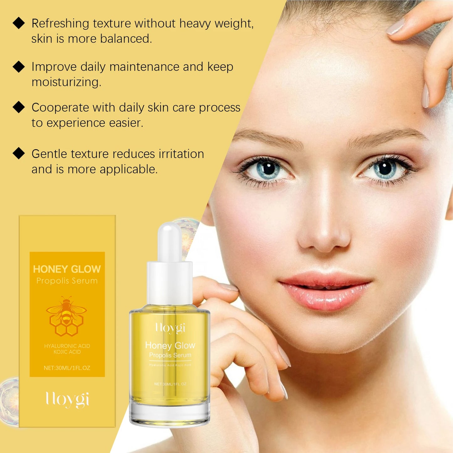 Propolis Facial Serum – Acne, Brightening & Hydration Essence