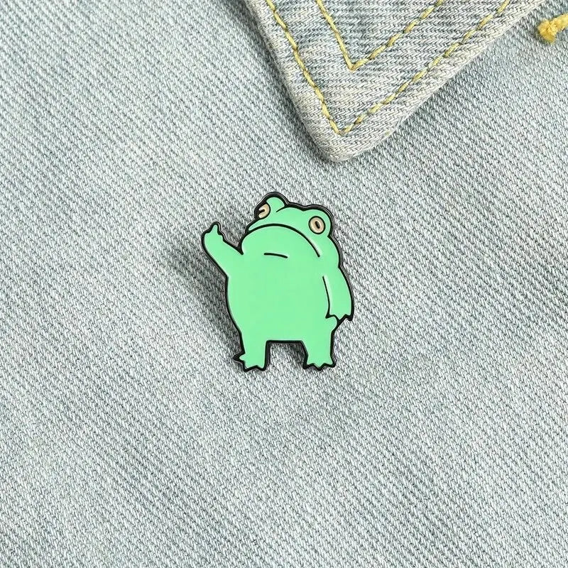 Funny Frog Zinc Alloy Brooch – Cartoon Animal Badge Pin