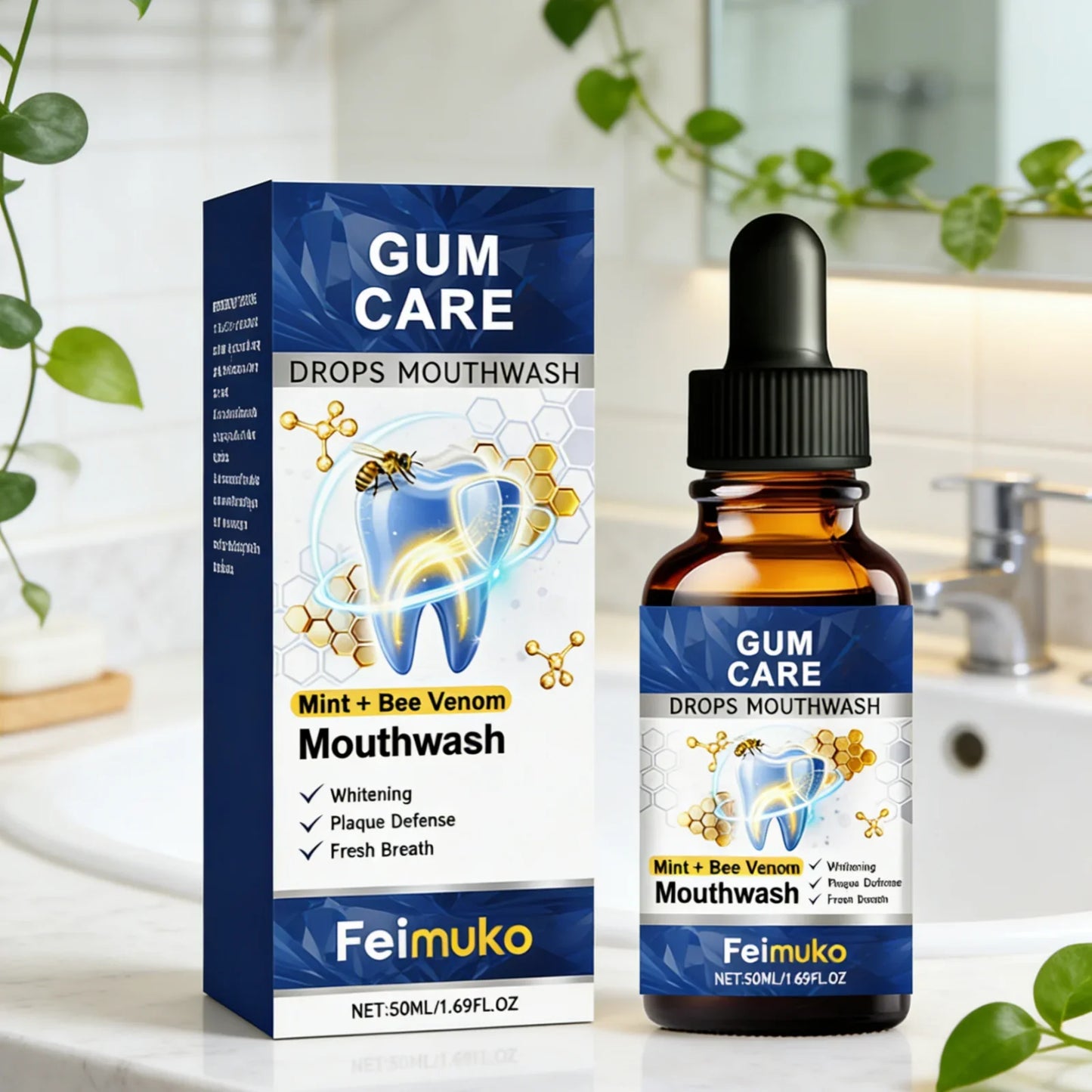 Feimuko Bee Venom Mouthwash – Gum Care & Whitening 50ml
