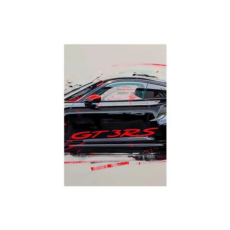 Fashionable Popular Super Sports Car GT3 RS Graffiti Wall Art, HD Canvas Print Poster, Home, Living Room, Room Decoration Peaceful Pleasures Health and Wellness Z1998 30x40cm Unframed
